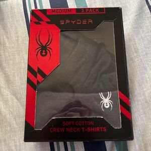 2 Pack SPYDER crew neck shirts.
